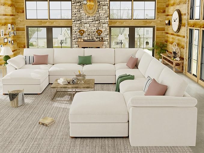 EASE MOOSE Oversized Sectional Modular Sofa，Comfty U Shape Sectional FSC - Image 3