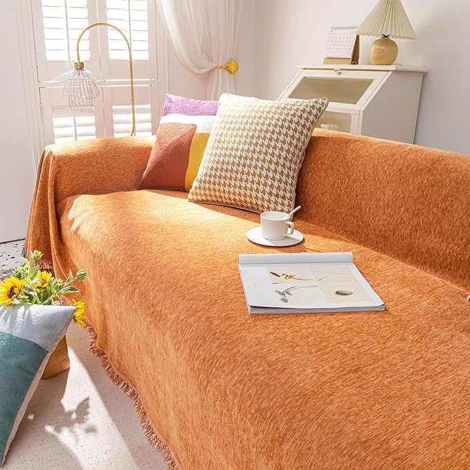 VClife Couch Cover Bohemian Orange Sofa Covers - Image 9