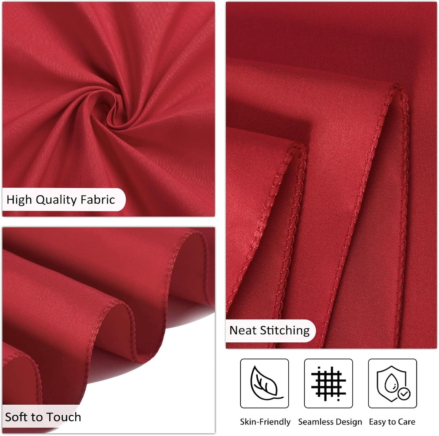 CozRhythm 8 Pack Red Tablecloth 60 x 126 Inch Rectangular Tablecloths for 8 Foot Rectangle Tables, Wrinkle Resistant Red Table Cloth Washable Polyester Fabric Table Covers for Buffet Wedding Party