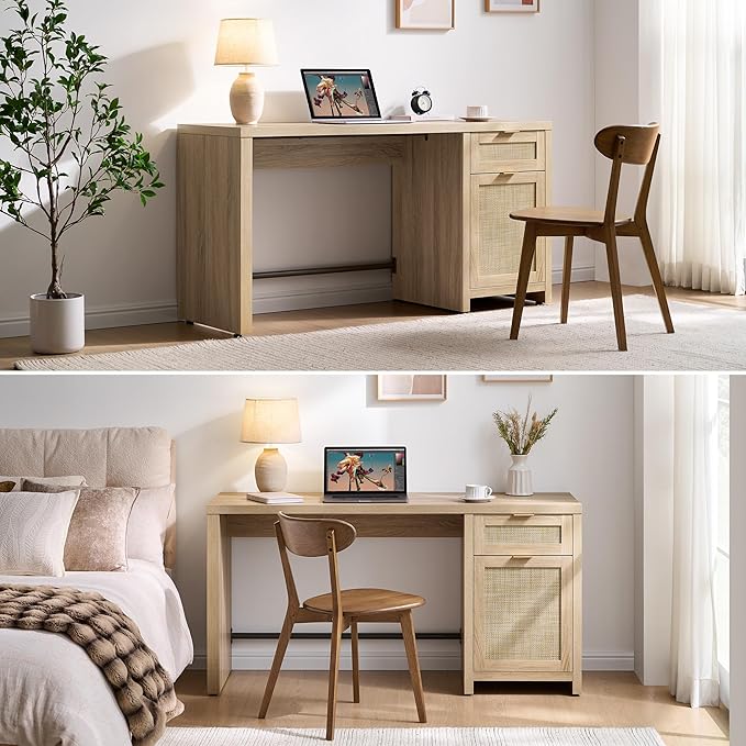 SICOTAS Rattan Home Office Desk - Image 8