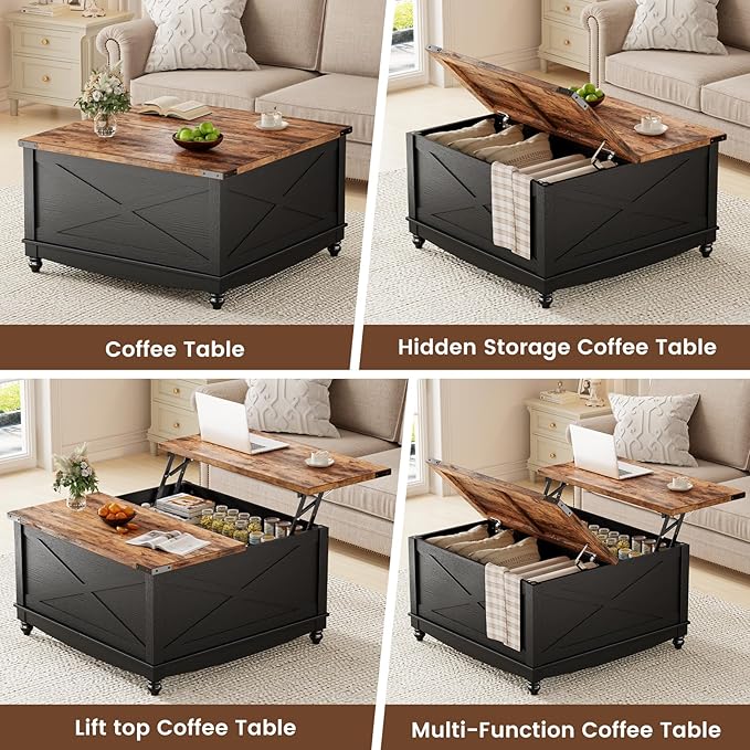 ALLSTAND 31.5" Lift Top Coffee Table - Image 6