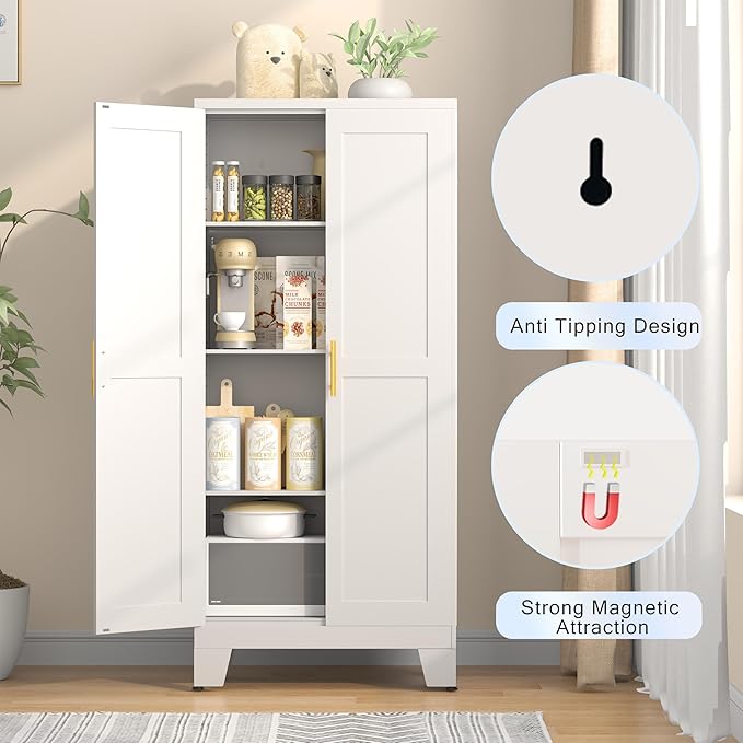 GAIOUS 61.02" Pantry Cabinet, Kitchen Pantry Storage Cabinets - Image 5