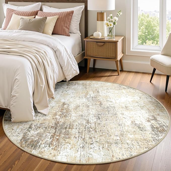 RELEANY Washable Area Rugs 4ft Non-Slip Modern Abstract Soft - Image 2