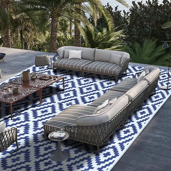 SAND MINE Reversible Mats, Plastic Straw Rug, Modern Area Rug, Large Floor Mat - Image 7