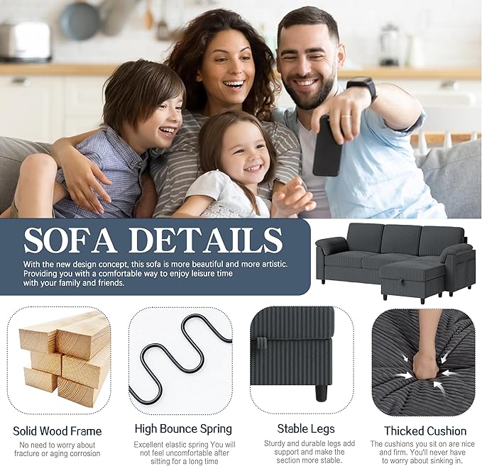 Sectional Couches for Living Room, L Shaped Couch - Image 7