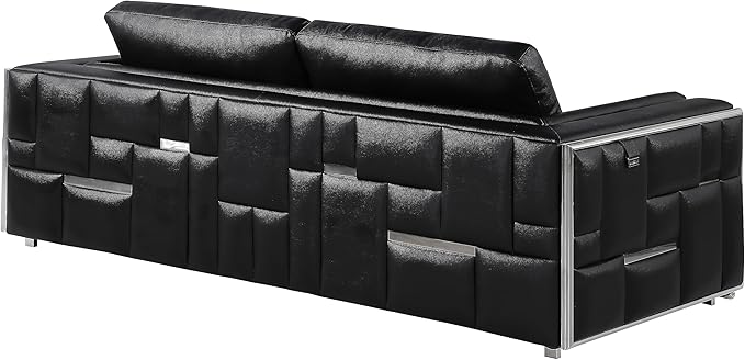 Blackjack Furniture Catania Modern Top Grain Italian Leather Sofa Set - Image 17