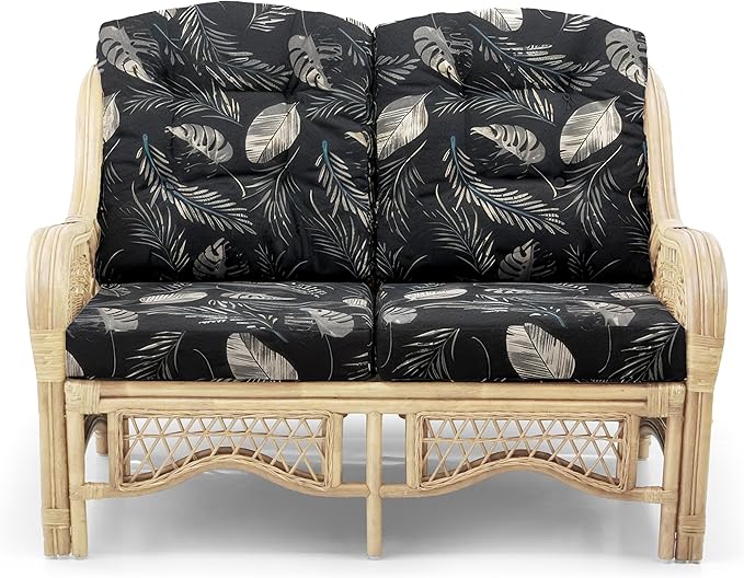 Malibu Lounge Loveseat Sofa Natural Rattan Wicker Handmade Design, Natural Color - Image 3