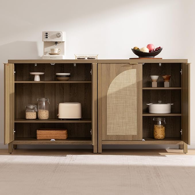 SICOTAS Rattan Sideboard Buffet Cabinet - Image 5