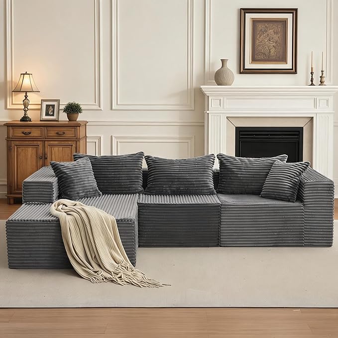 Hetoy Oversized L Shape Modular Sofa, Soft Modular Sectional Couch by HetoyRideon