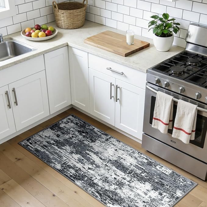 RELEANY Washable Area Rugs 2'x5' Non-Slip Modern Abstract Soft - Image 2
