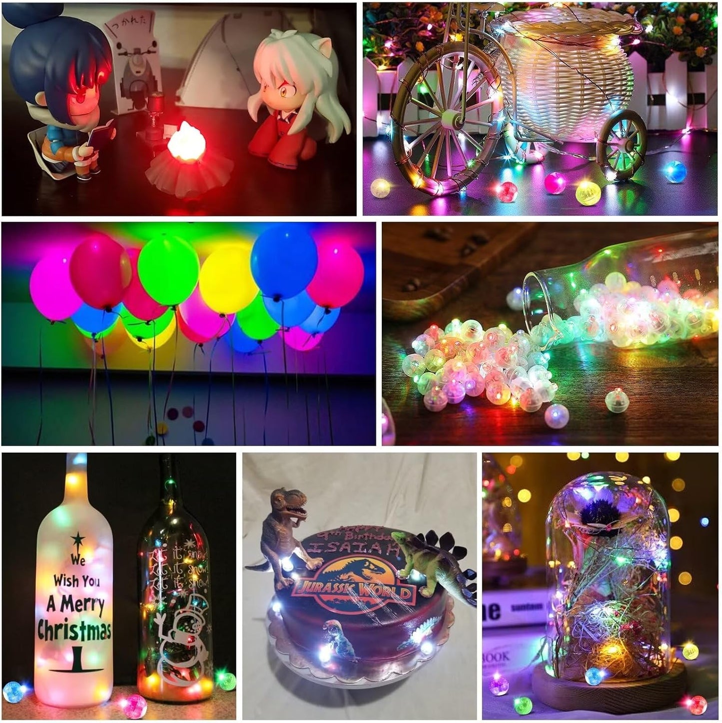 ZGWJ 100Pcs Balloon Lights with Lanyard, 5 Mix Colors Balloons Light for Party Paper Lantern Decorations, Easter Eggs Birthday Wedding Halloween Christmas Decoration - Mix Color