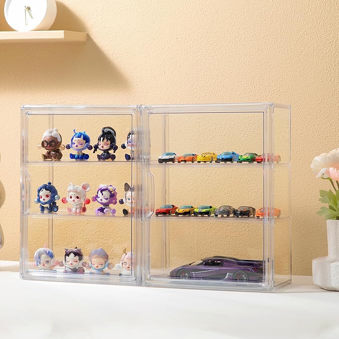 Attelite Acrylic Display Cases for Collectibles, 4 Pack 3 Layer Clear Display - Image 6