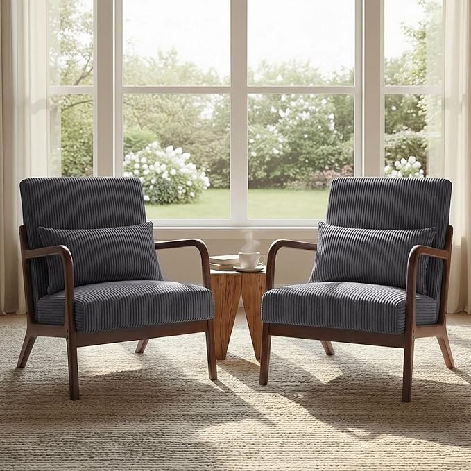 Set of 2 Mid Century Modern Accent Chair by Unknown