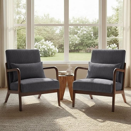 Set of 2 Mid Century Modern Accent Chair by Unknown