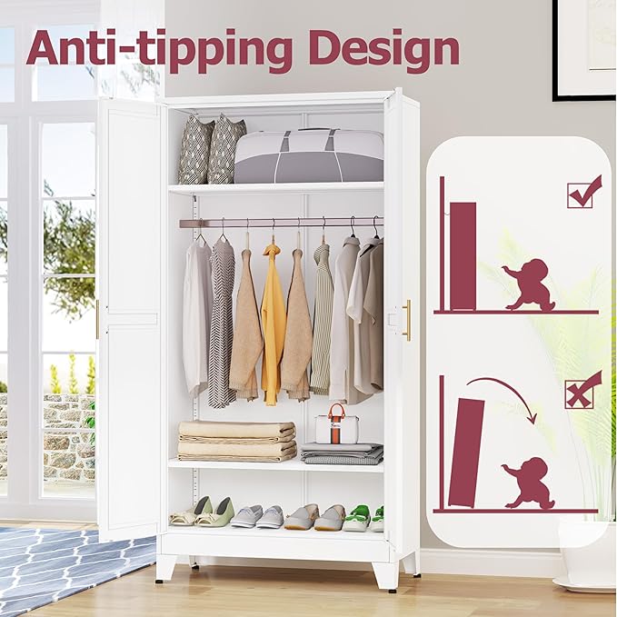 GAIOUS Metal Wardrobe Cabinet - Image 7