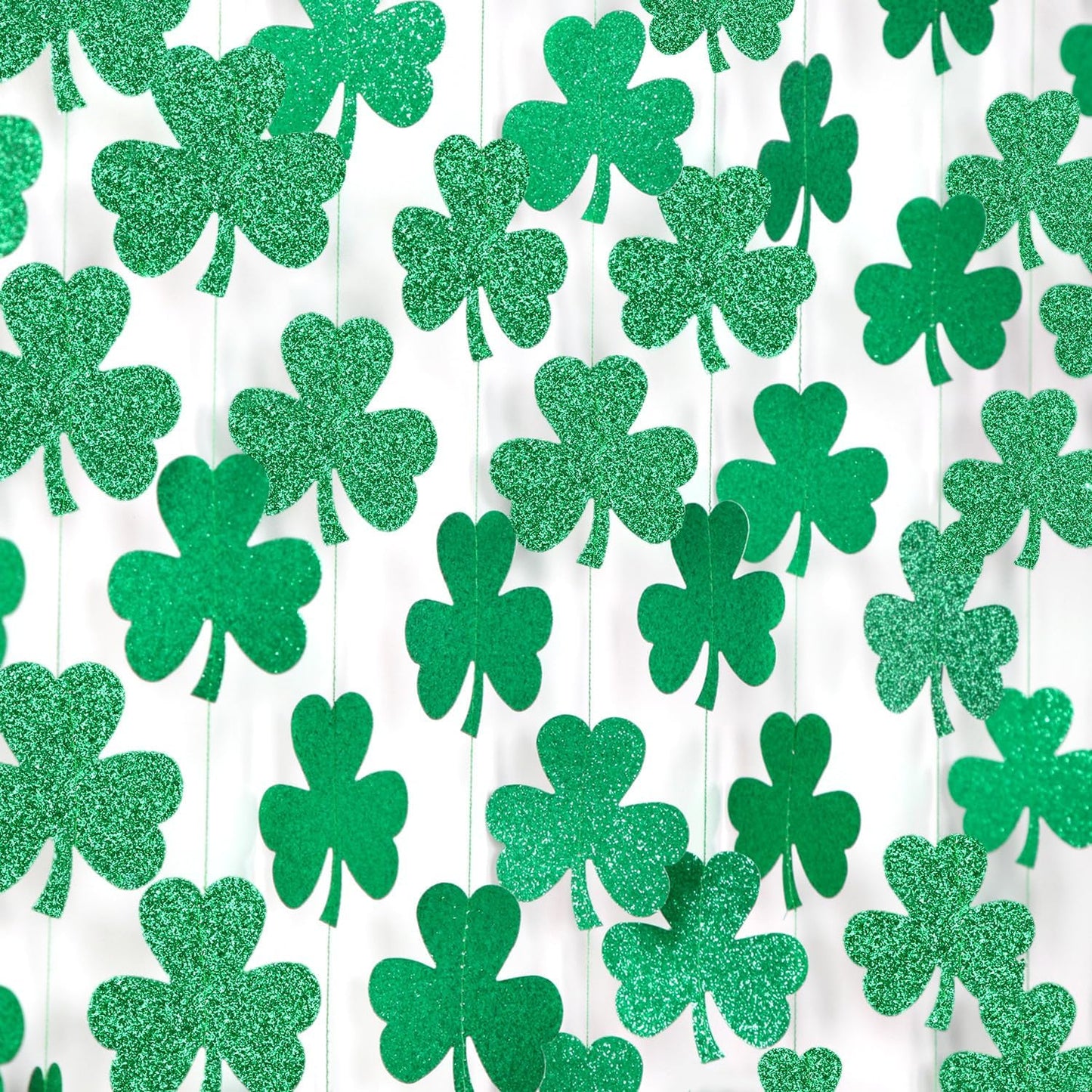 St-Saint Patricks-Day Decorations Shamrock Green-Garland - 35ft St. Patrick's Day Decorations Hanging Decoration Streamers Banner, Baby Birthday Irish Party Decor Accessories Panduola