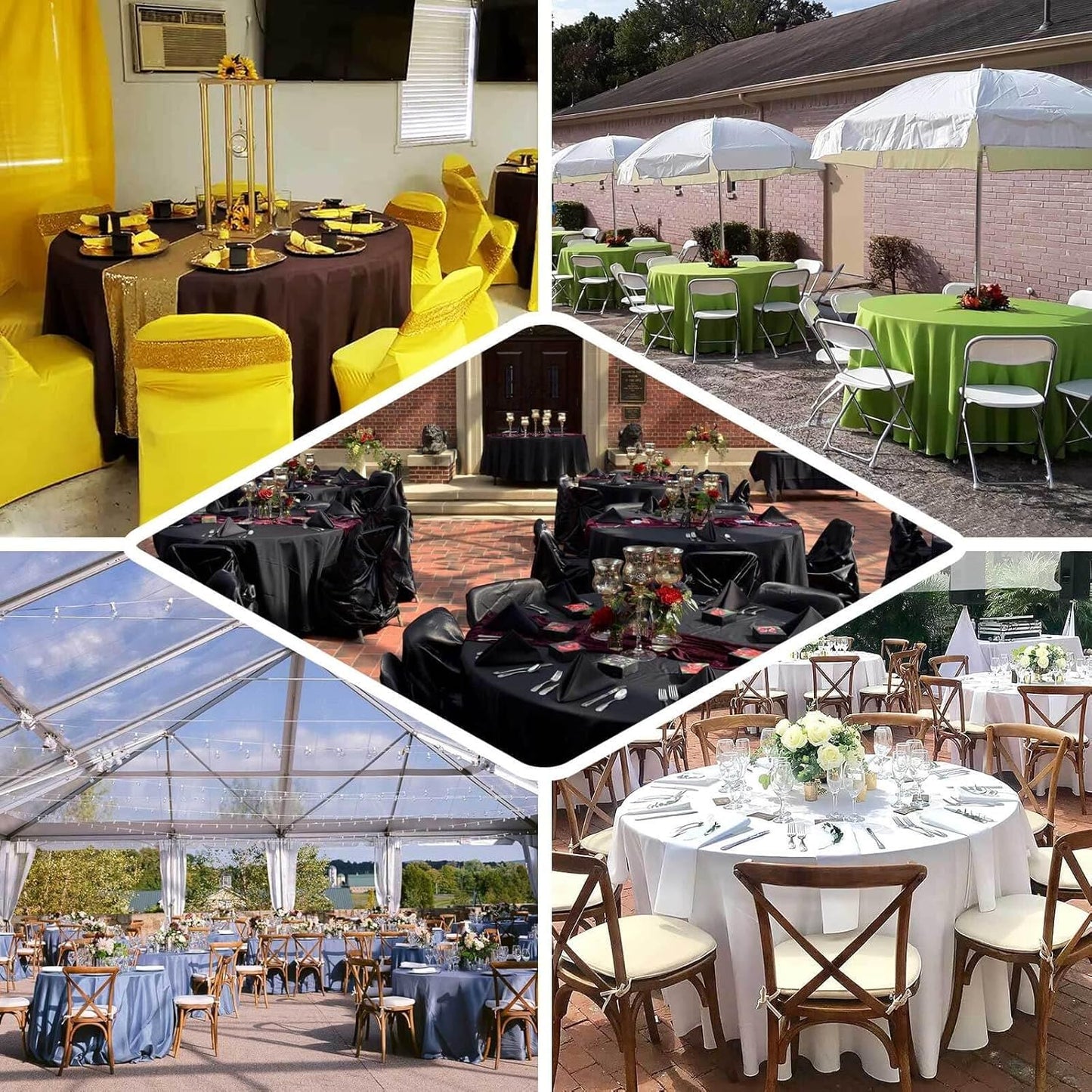 Efavormart Round Tablecloth, 120 Inch Stain & Wrinkle Resistant Washable Table Cloth, Decorative Polyester Fabric Table Cover for Banquet, Wedding, Dining - Dusty Rose