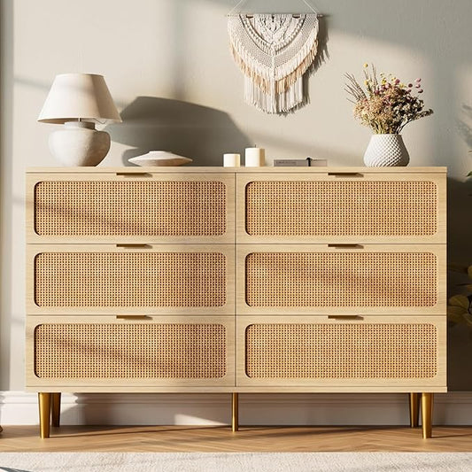 GarveeHome Rattan 6 Drawer Dresser by GarveeHome
