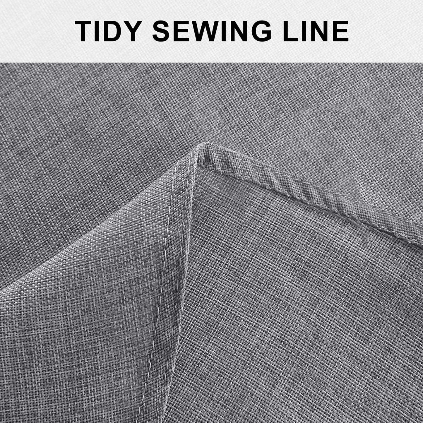 Hiasan Round Linen Tablecloth 80 Inch - Wrinkle and Stain Resistant Washable Polyester Fabric Table Cloth for Dining Room Kitchen Party, Grey