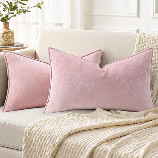 decorUhome Summer Couch Throw Pillow Covers 12x20 Set of 2, Decorative Soft by decorUhome