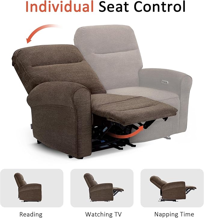 MCombo 64.6" Wall Hugger Power Loveseat Recliner Sofa - Image 8