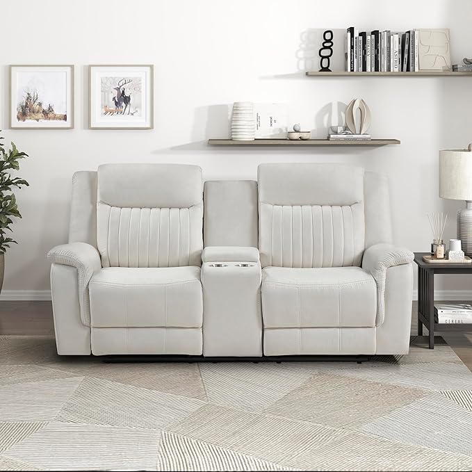 Lexicon Manual Double Reclining Loveseat, Polished Microfiber Manual Wall - Image 7