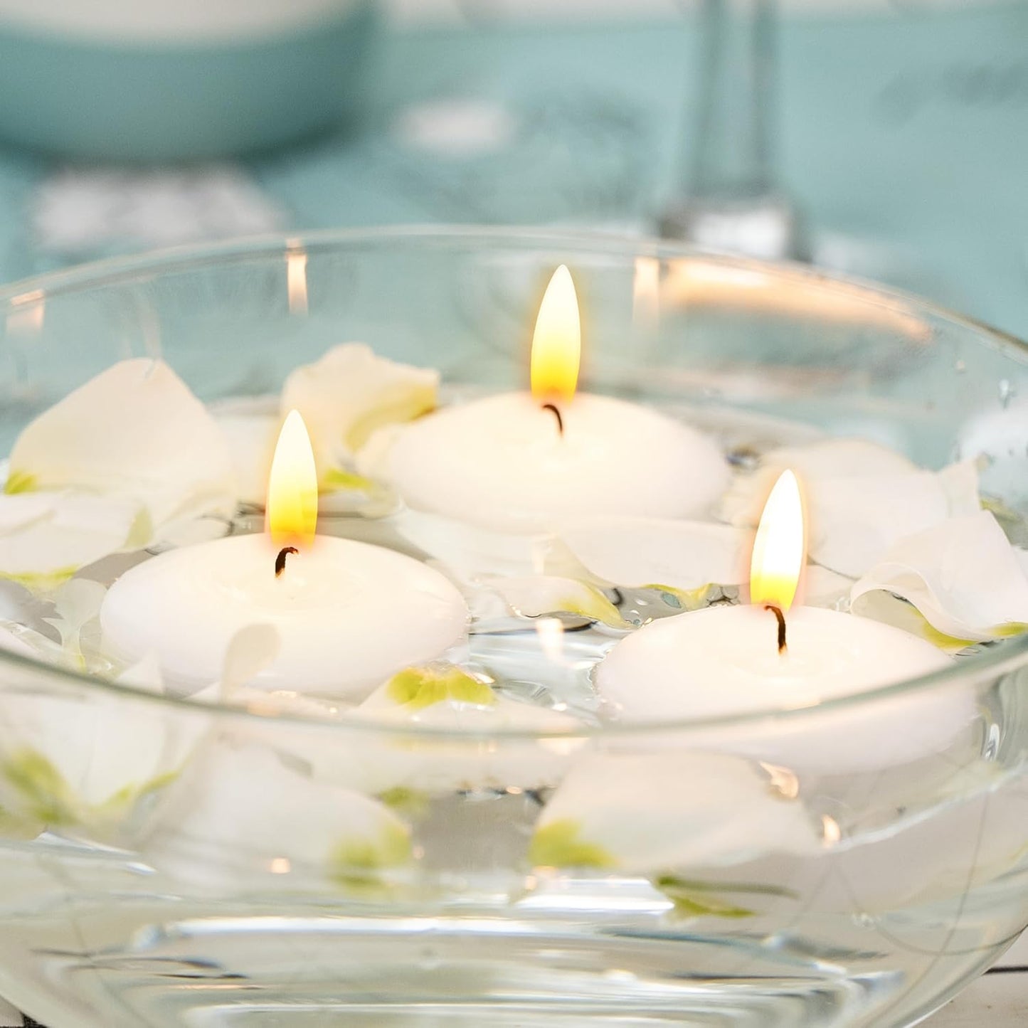 Aignis 36pcs Floating Discs Wax Candles, Burning Time 4+ Hours, 2 Inch Unscented Dripless, White Set for Wedding/Birthday/Celebration/Party/Holiday/Home Décor