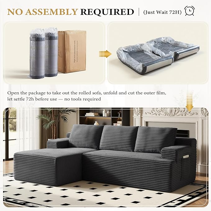 96" Sectional Couches for Living Room Cloud Couch Sofa - Image 5