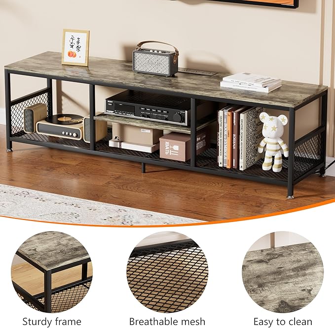 VECELO TV Stand with Power Outlets - Image 6