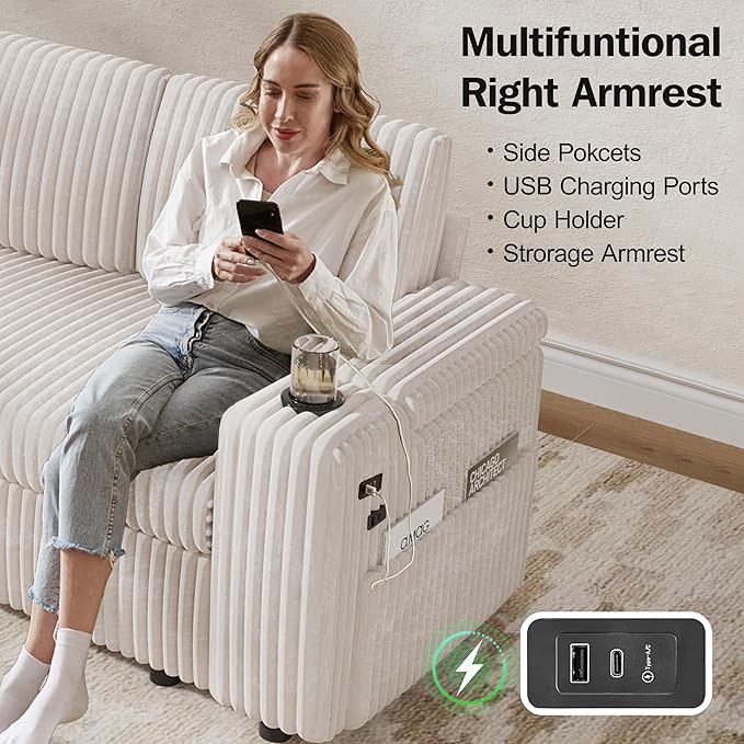 Vipbear 111" Modular Sectional Sleeper Sofa - Image 9