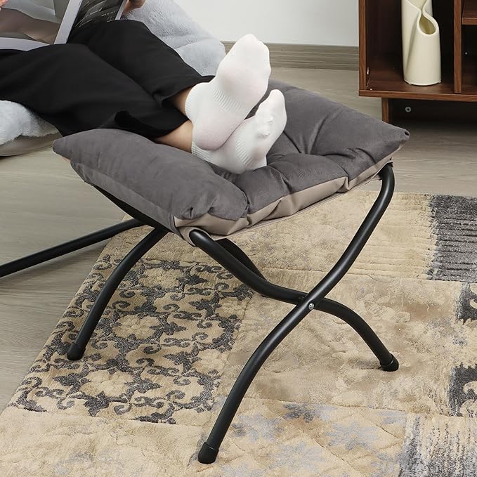 15" Folding Ottoman, Foldable Footrest Stool, Portable Small Foot Stool - Image 9