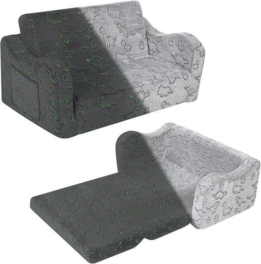 MOMCAYWEX Kids Sofa, 2-in-1 Flip-Out Foam Couch by MOMCAYWEX