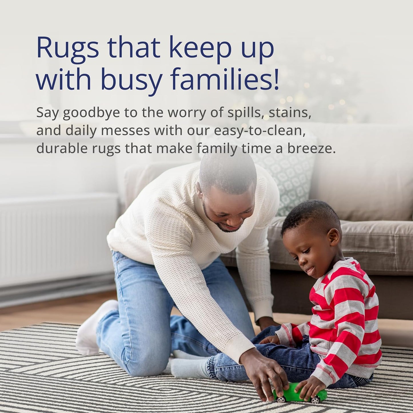 Abani Nuevo Collection Area Rug - Mid-Century Black and White Arch Knot Design - 4' x 6' - for Living Room, Bedroom & Office