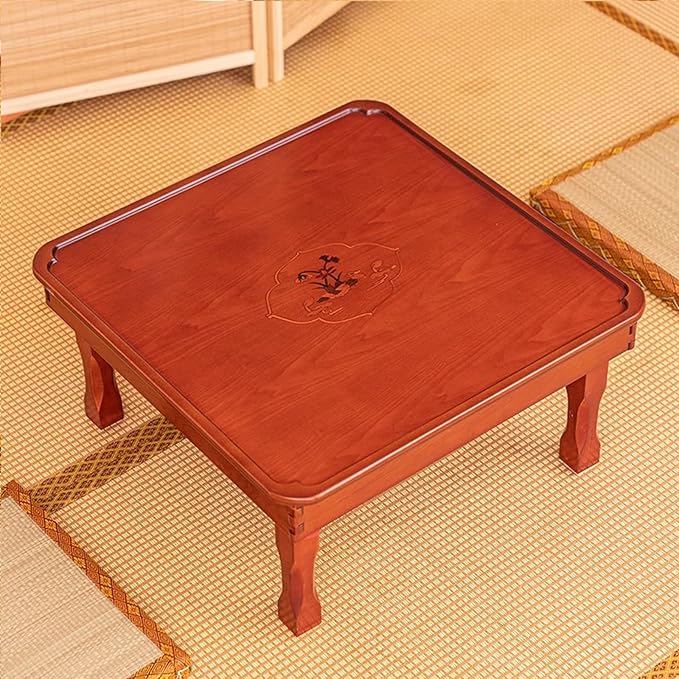 Low Folding Coffee Table, Japanese Style Solid Wood Floor Table by Unknown