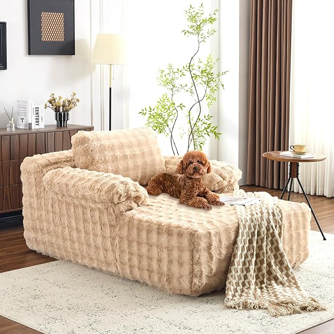 VINGLI Boneless Chaise Lounge Chair Indoor, 55.5" Deep Seat Sleeper Sofa Bed - Image 9