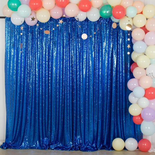 ShinyBeauty Royal Blue Sequin Backdrop 10FTx10FT Photo Backdrop for Wedding Sparkle Backdrop for Photograph Glitter Backdrop for Baby Shower Party Shimmer Fabric Background