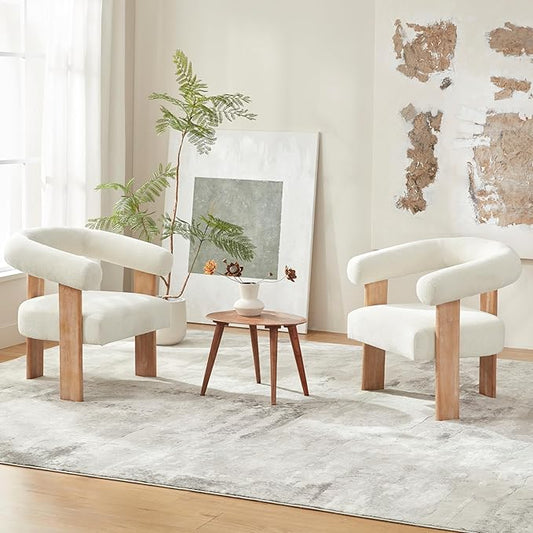 VKNOW Accent Chairs Set of 2, Modern Upholstered Living Room Chair Armchair by VKNOW