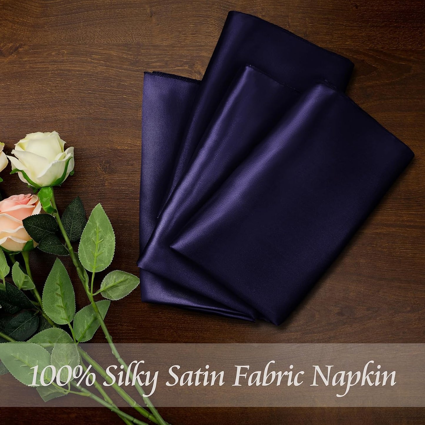 Manyshofu 60 Pieces Purple Satin Napkins - 20x20 Inches Cloth Napkins, Square Satin Fabric Napkins Set - Soft & Reusable Table Napkins for Wedding Dinner Party Lunch