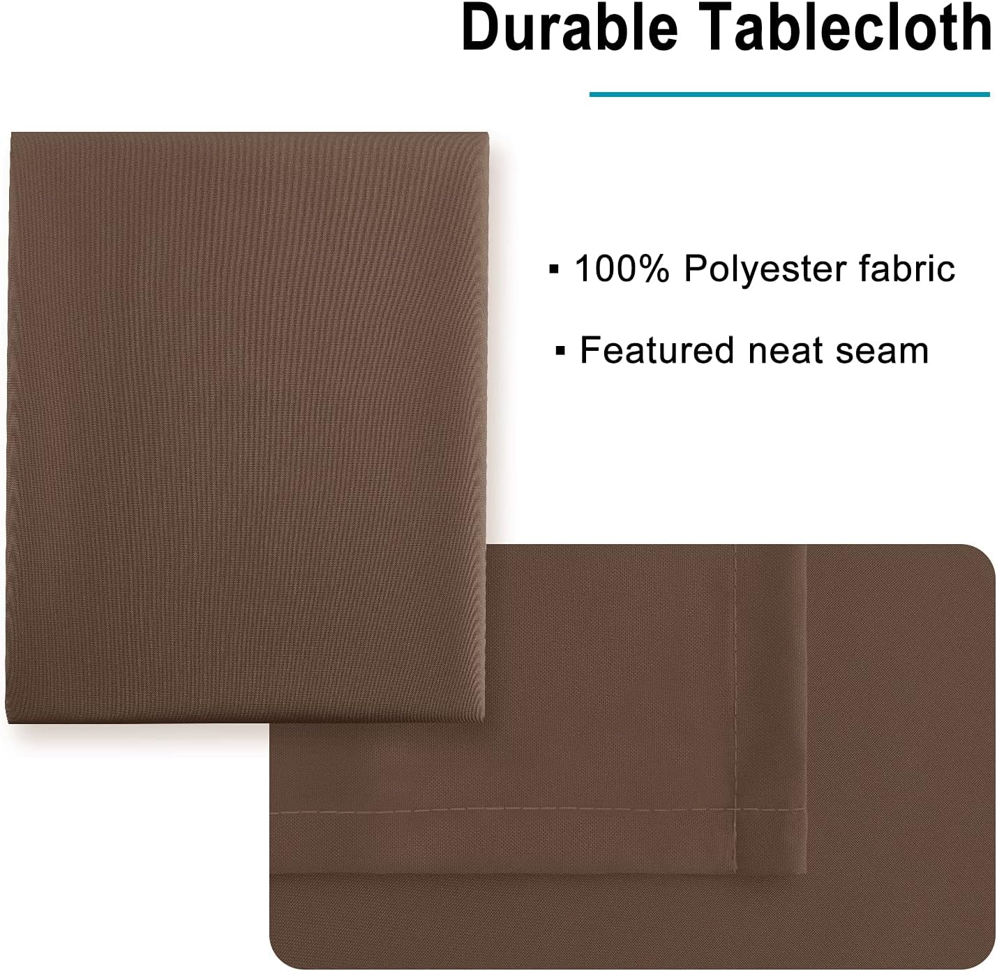 Hiasan Tan Rectangle Tablecloth - Waterproof Washable Polyester Fabric Table Cloth for Buffect Dining Birthday Party Wedding, 54 x 80 Inch