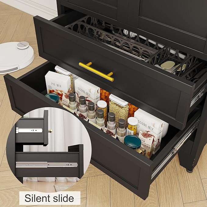erosoei 71" H Metal Pantry Storage Cabinet, Office File Cabinets - Image 5