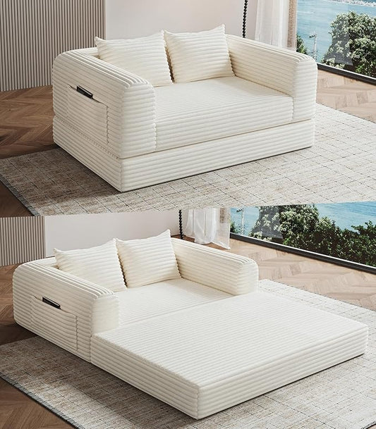 Versatile 2 in1 Loveseat Armchair Couch Convertible Boneless Chaise Lounge by SYFERLORY