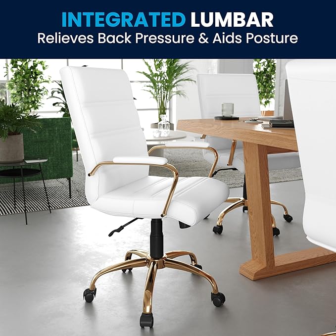 Flash Furniture Whitney Mid-Back Swivel LeatherSoft Desk Chair - Image 9
