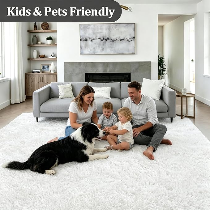 Fluffy 4x6 Area Rugs for Living Room Bedroom: Ultra Soft Shag Rug Non-Slip - Image 4