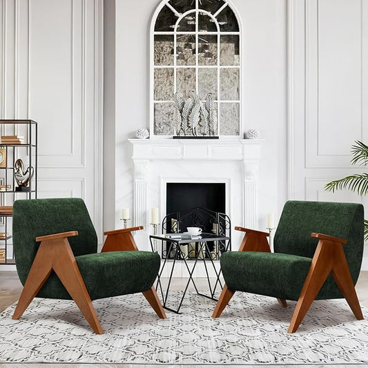 2 Pcs Home Accent Chair Mid Century Modern Accent Chair by Unknown