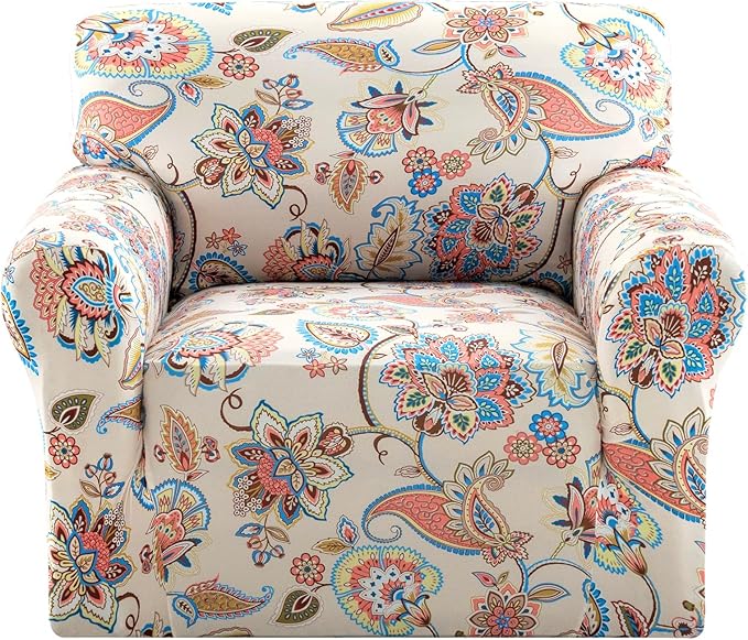 H.VERSAILTEX Floral Pattern Chair Covers Armchair Printed Chair Slip Covers by HVERSAILTEX