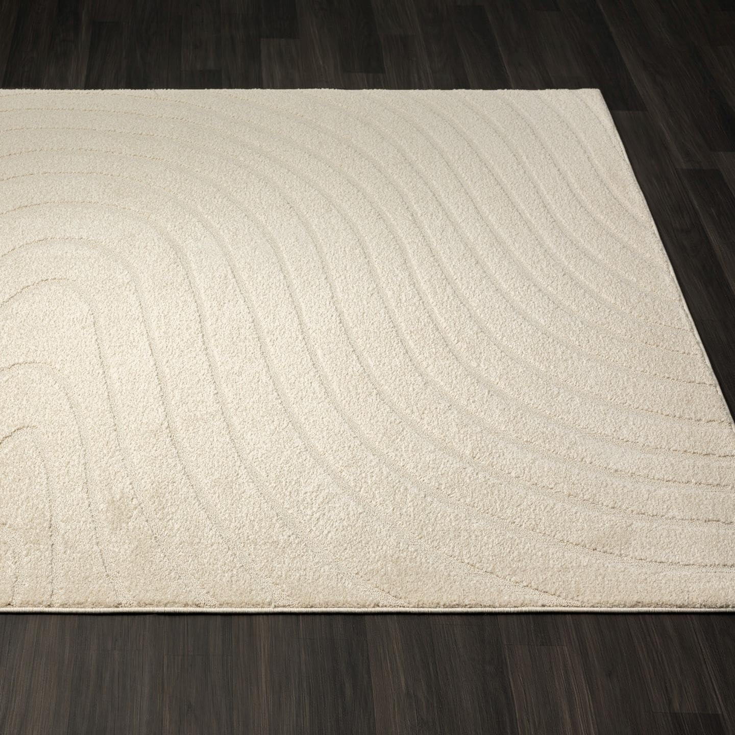 LUXE WEAVERS Modern Geometric Wave Cream 2x3 Area Rug