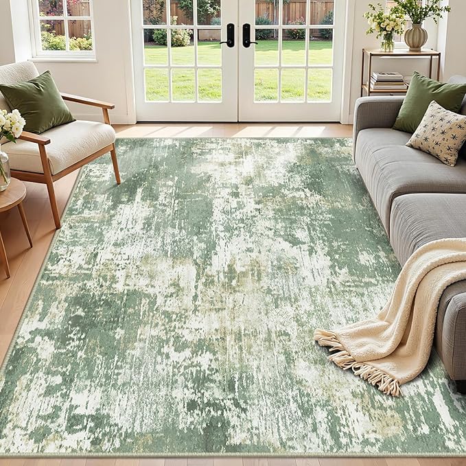 RELEANY Washable Area Rugs 7'x9' Non-Slip Modern Abstract Soft by RELEANY