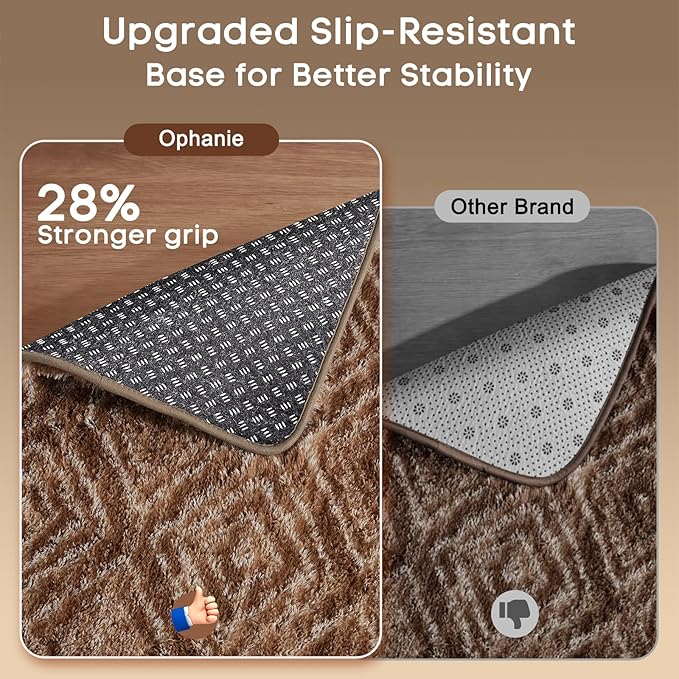 Ophanie 6x9 Brown and White Diamond Striped Rugs - Image 4