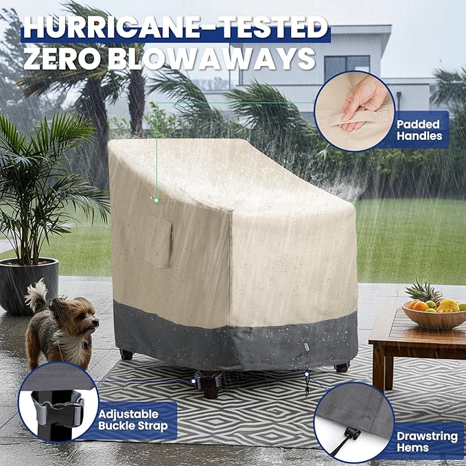 2 Pack Extra Heavy Duty Waterproof Patio Chair Covers - Image 5