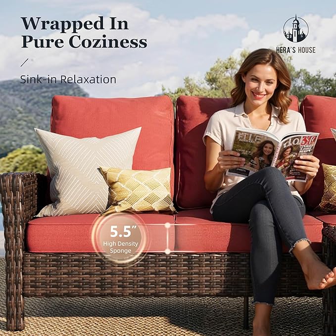 HERA'S HOUSE Red Outdoor Furniture Set - Image 2